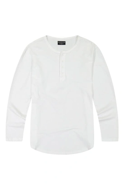 Goodlife Scallop Slub Henley In White