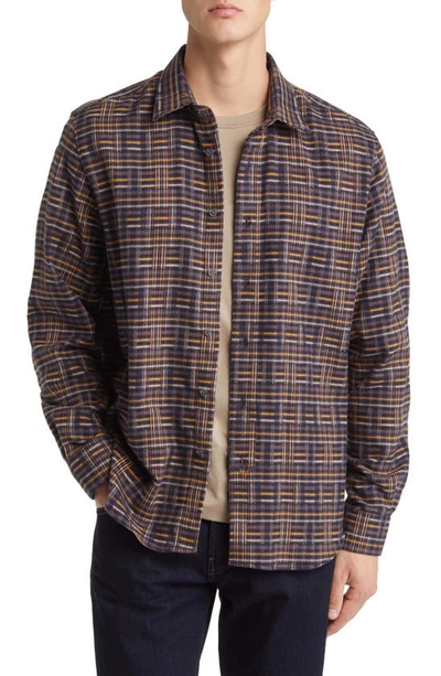 Peregrine Farley Plaid Brushed Cotton Button-up Shirt In Harrow