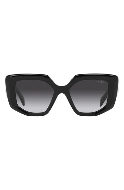 Prada 52mm Gradient Square Sunglasses In Black
