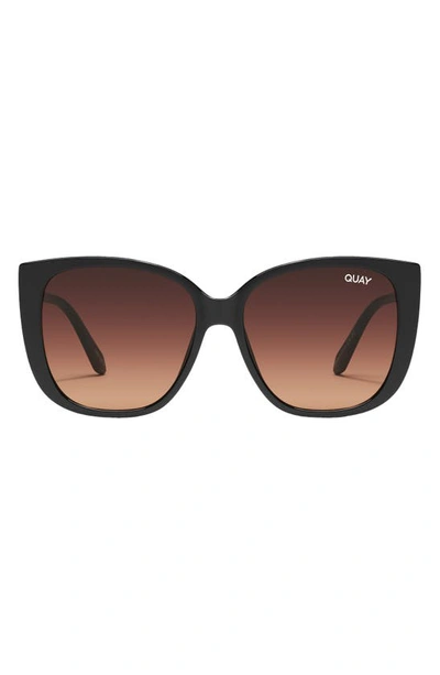 Quay Ever After 60mm Gradient Square Sunglasses In Black/ Chocolate Paprika