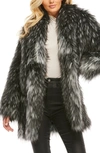 Donna Salyers Fabulous-furs Shawl Collar Faux Fur Coat In Smokey