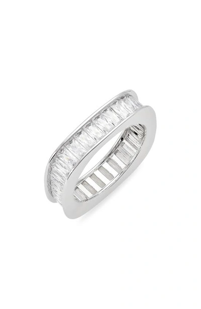 Nordstrom Cubic Zirconia Baguette Ring In Clear- Silver