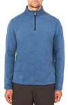 Rainforest Brushed Knit Quarter Zip Pullover In Navy Heather