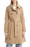 London Fog Missy Double Breasted Trench Coat In Macaroon