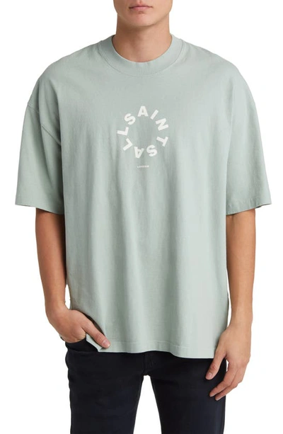 Allsaints Tierra Logo Graphic Tee In Liberty Green