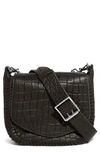 Aimee Kestenberg All For Love Leather Crossbody Bag In Black Croco