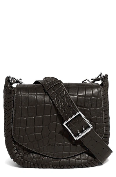 Aimee Kestenberg All For Love Leather Crossbody Bag In Black Croco