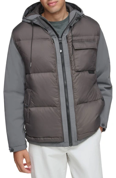 Andrew Marc Paxos Water Resistant Quilted Down Jacket In Slate