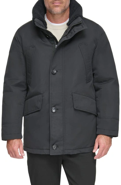 Andrew Marc Wittstock Waxed Insulated Jacket In Black