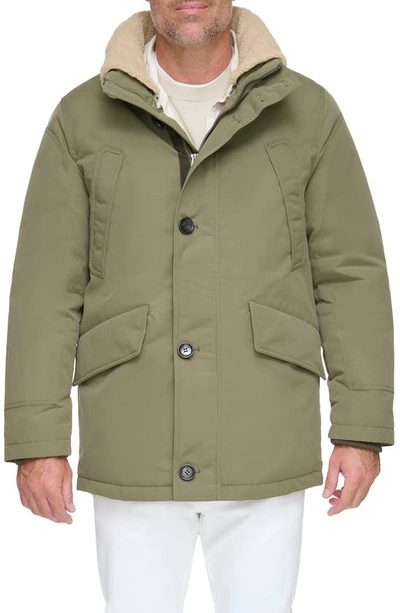 Andrew Marc Wittstock Waxed Insulated Jacket In Sage