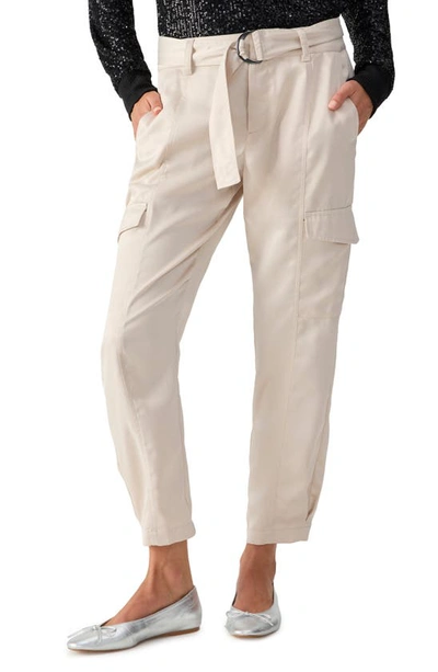 Sanctuary Belted Satin Cargo Pants In Toasted Marshmellow