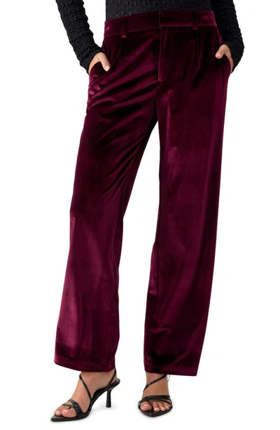 Sanctuary Faye Wide Leg Velvet Pants In Sugar Plum