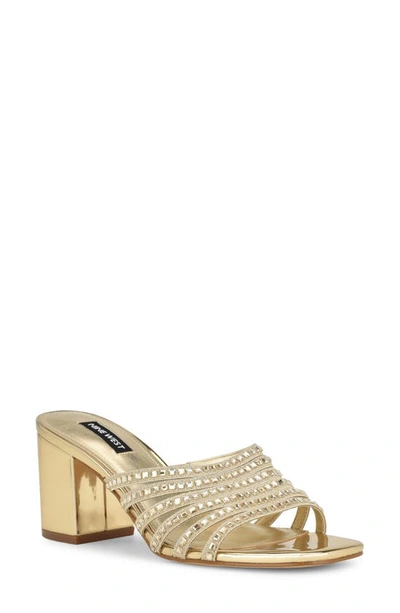 Nine West Frisky Slide Sandal In Gold