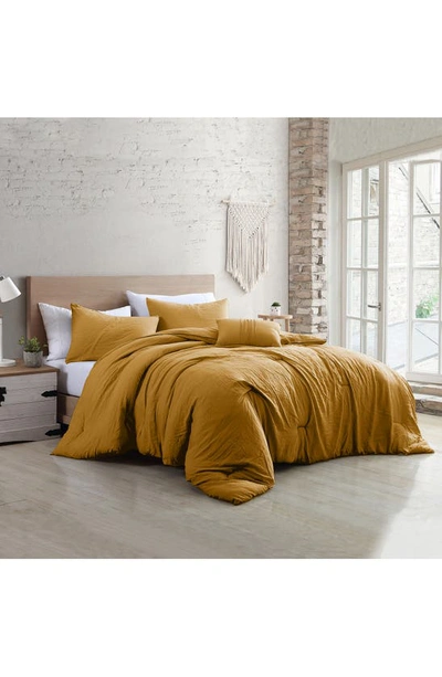 Modern Threads 4-piece Garment-washed Comforter Set In Gold