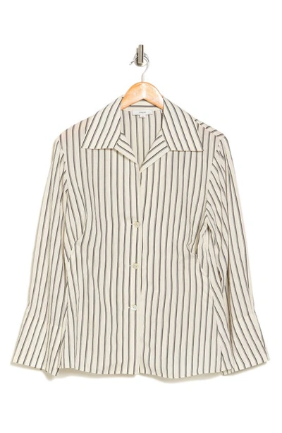 Vince Shaped Double Stripe Button-up Shirt In Cream