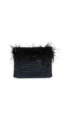 Loeffler Randall Feather Tassel Pouch In Eclipse/black