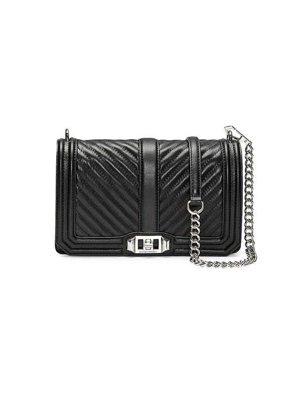 Rebecca Minkoff Love Chevron Quilted Leather Crossbody Bag In Black |  ModeSens