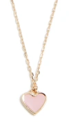 Shashi Enamel Heart Necklace In Light Pink