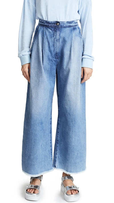 Tortoise Lucy High Waisted Baggy Trouser Jeans In Blue Medium