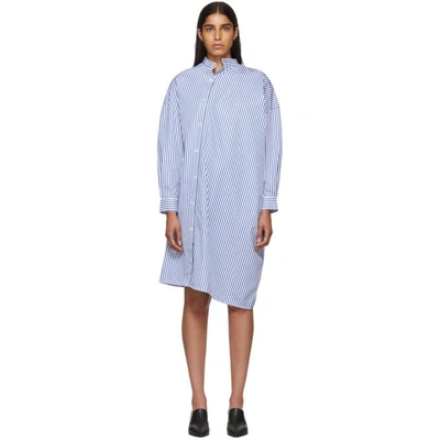 TOTÊME TOTEME WHITE AND BLUE STRIPE NOMA DRESS 