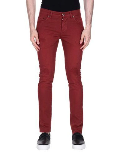 Aglini Jeans In Brick Red
