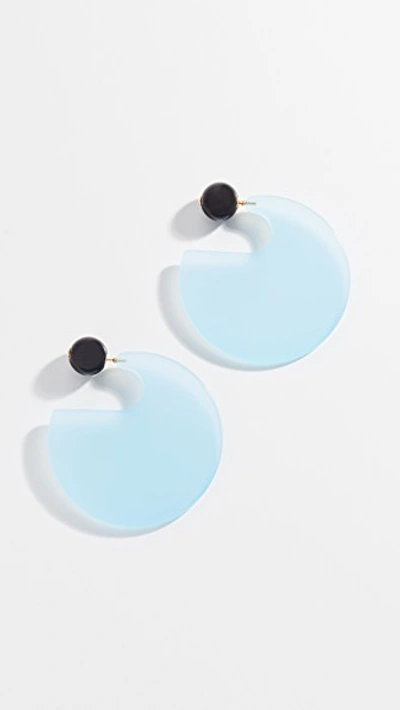 Marni Round Resin Earrings In Blue In Light Blue