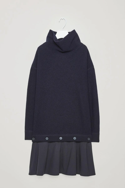 COS BOILED WOOL DRESS WITH DETACHABLE SKIRT 0600355001003