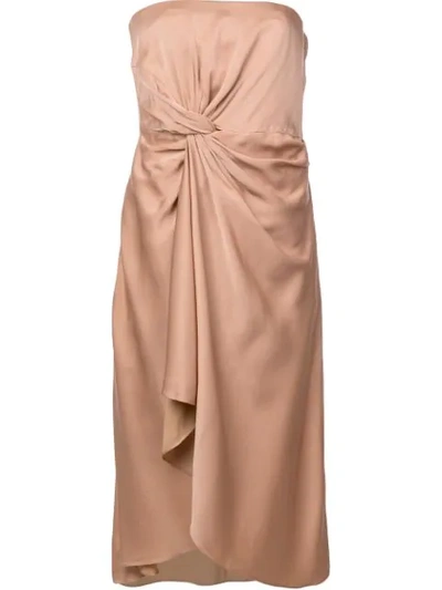 A.l.c Roya Strapless Knot-front Midi Dress In Pink