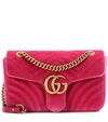 Gucci Small Gg Marmont 2.0 Velvet Shoulder Bag In Pink