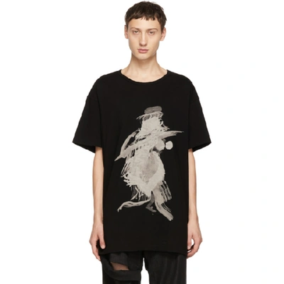 Yohji Yamamoto Over Printed Cotton Jersey T-shirt In Black