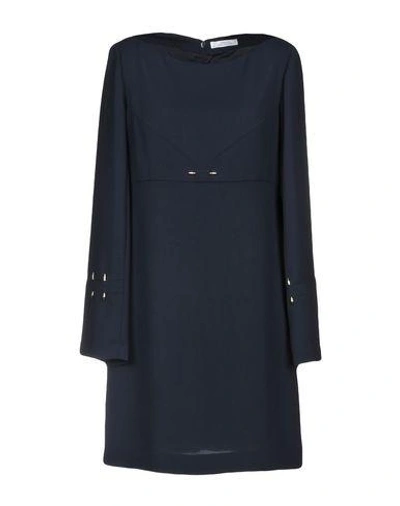 Versace Short Dress In Dark Blue