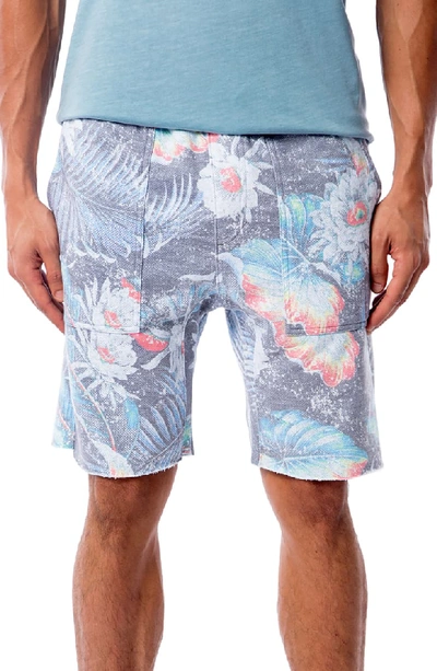 Sol Angeles Men's Floral-print Knit Shorts In Aqua Flora