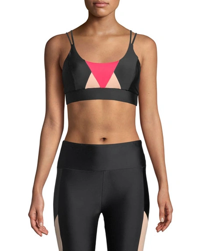 Lanston Emerson Geometric Strappy Sports Bra