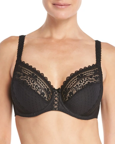 Maison Lejaby Hanae Three-part Full-cup Underwire Bra In Black