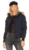 Canada Goose Savona Hooded Quilted Bomber Jacket In Navy