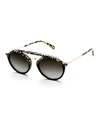 Krewe Unisex Marigny 24k Round Sunglasses, 50mm In Plume To Black/gray