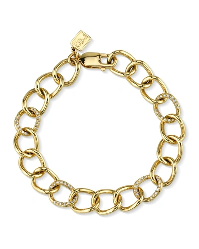 Sheryl Lowe 14k Gold Diamond Link Bracelet