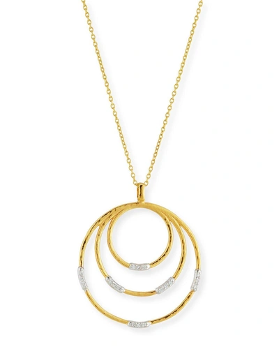 Gurhan 22k Gold Delicate Geo Round Pendant Necklace W/ Diamonds, 18"