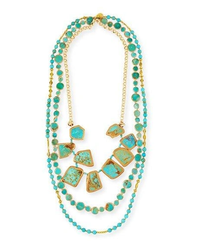 Devon Leigh Copper Infused Turquoise Multi-strand Necklace