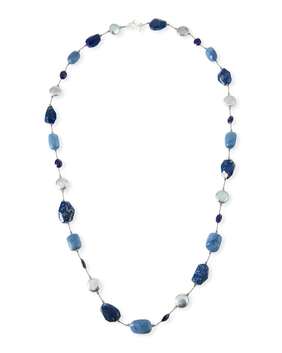 Margo Morrison Blue Stone & Pearl Necklace