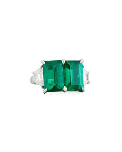 N-m Jewelry Shop Platinum Emerald & Diamond Ring