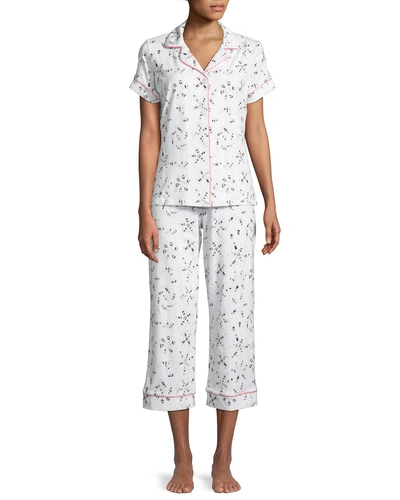 Bedhead Synchronized Swimmers Cropped Pajama Set In White Pattern