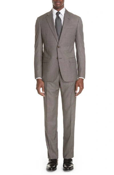 Emporio Armani Men's Micro-textured Two-piece Suit In Carob