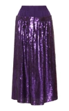 Tibi Sequins Full Skirt In Purple