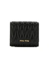 Miu Miu Matelassé Trifold Wallet In Black