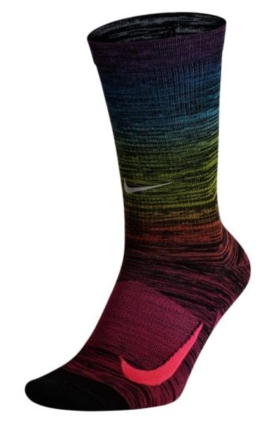 Nike Elite Betrue Lightweight Running Crew Socks In Multi-color