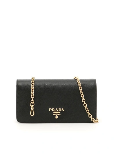 Prada Wallet On Chain In Nero (black)