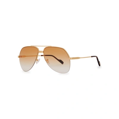 Tom Ford Wilder Aviator-style Sunglasses In Gold