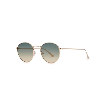 Tom Ford Ryan Gold Tone Round-frame Sunglasses