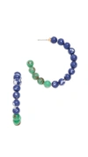 Lele Sadoughi Stone Hoop Earrings In Emerald/blue